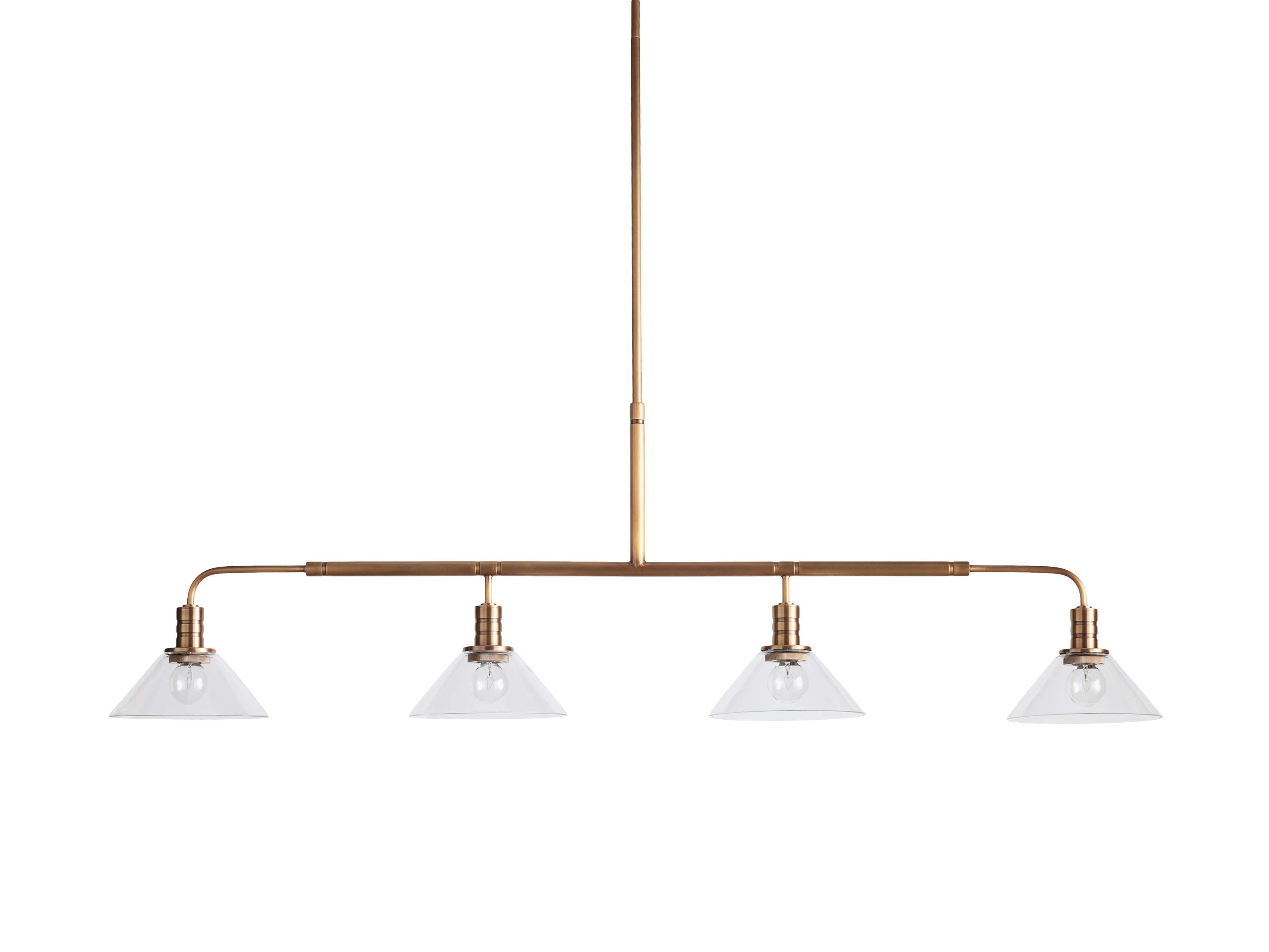 Black Glass Linear chandelier - Kairo Wisp for dining room view 18