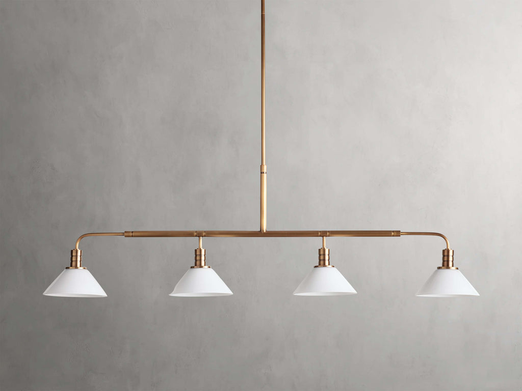 Black Glass Linear chandelier - Kairo Wisp for dining room view 3