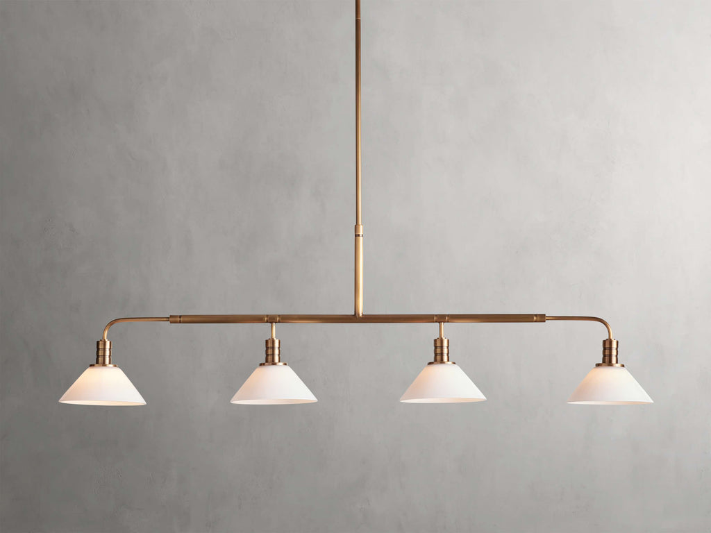 Black Glass Linear chandelier - Kairo Wisp for dining room view 10