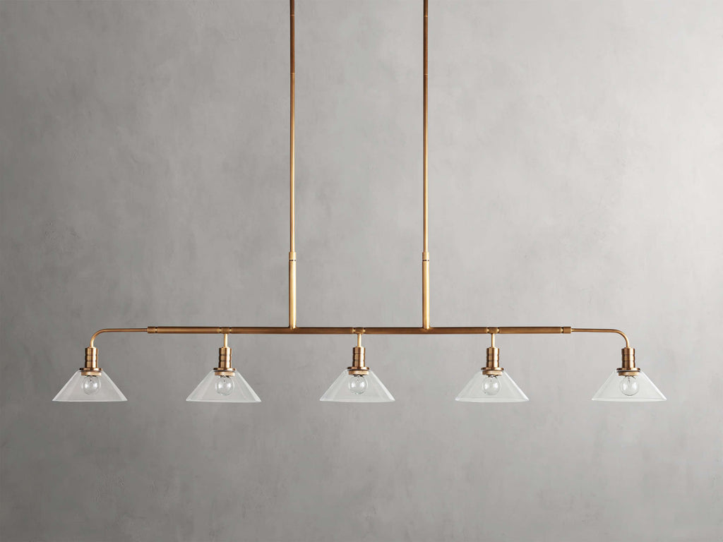 Black Glass Linear chandelier - Kairo Wisp for dining room view 6