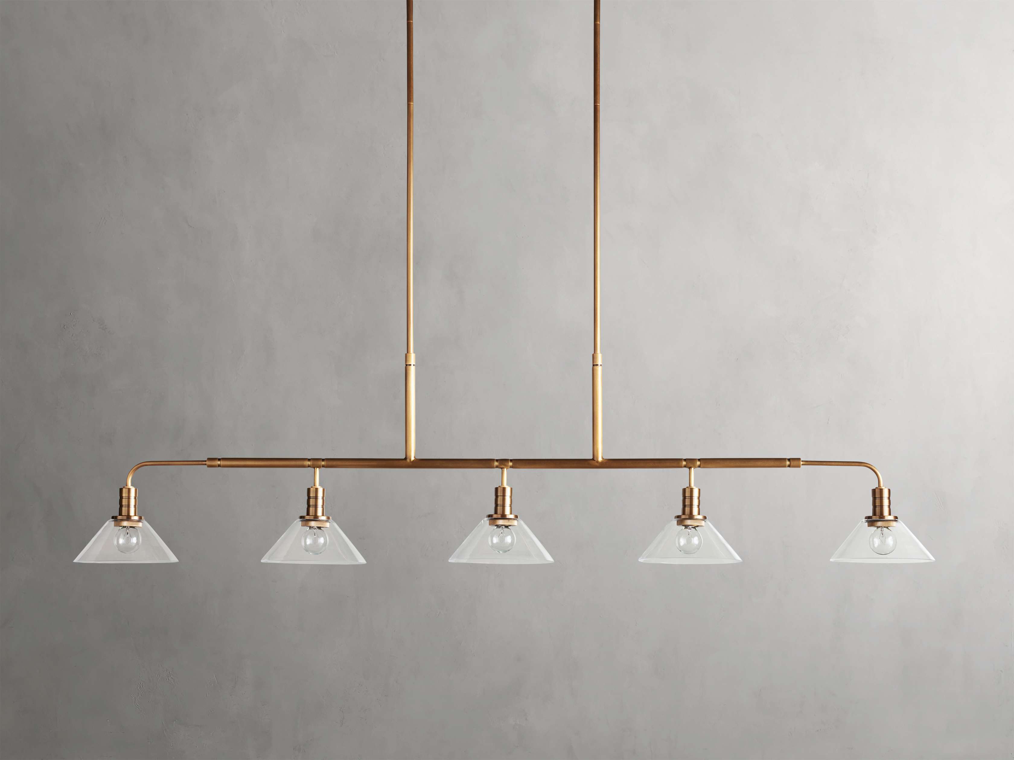 Black Glass Linear chandelier - Kairo Wisp for dining room view 6