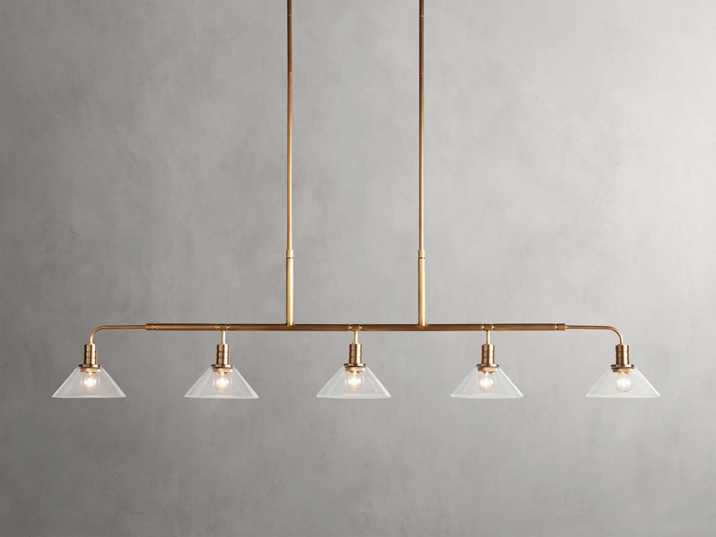 Black Glass Linear chandelier - Kairo Wisp for dining room view 14