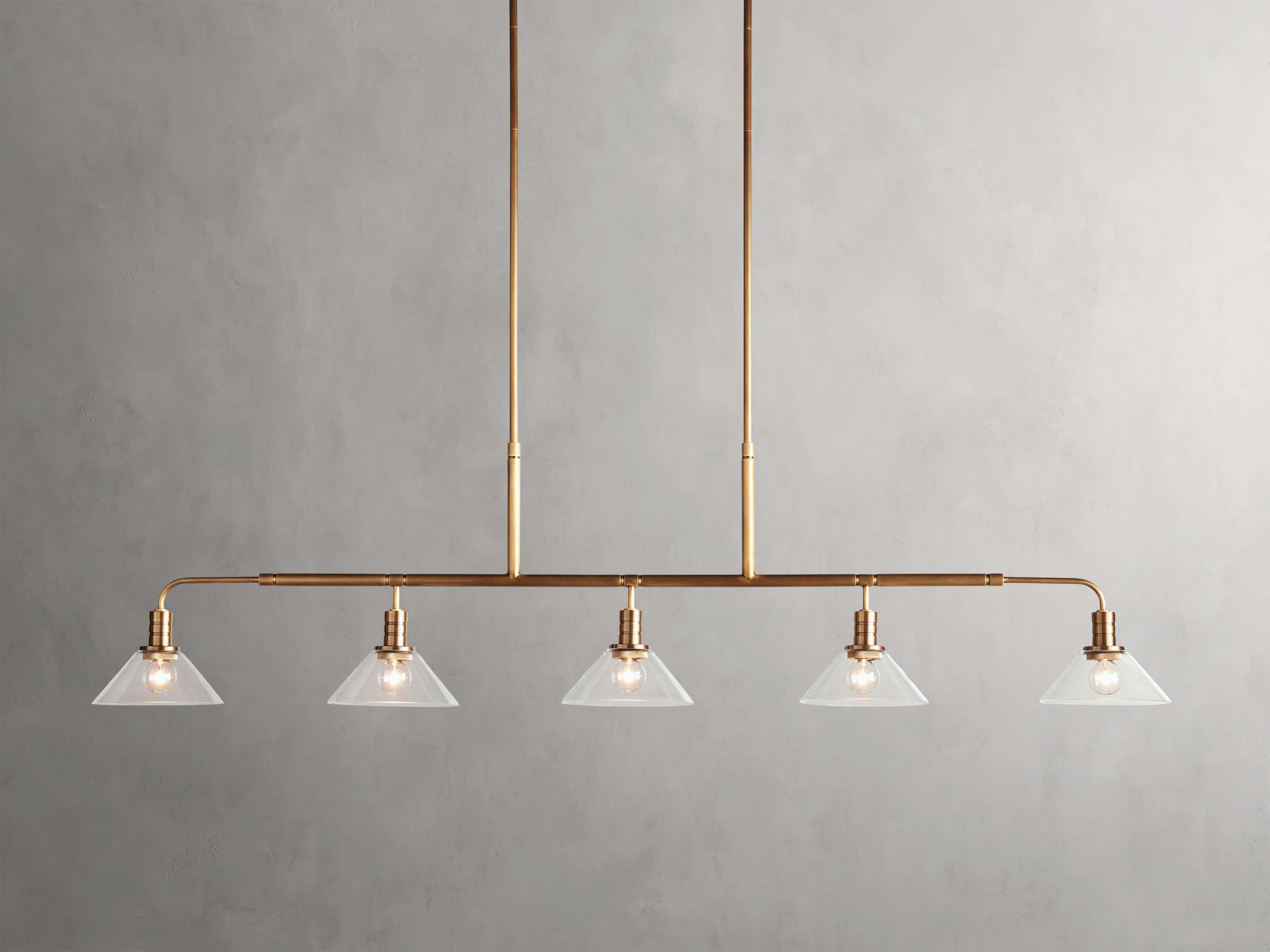 Black Glass Linear chandelier - Kairo Wisp for dining room view 14