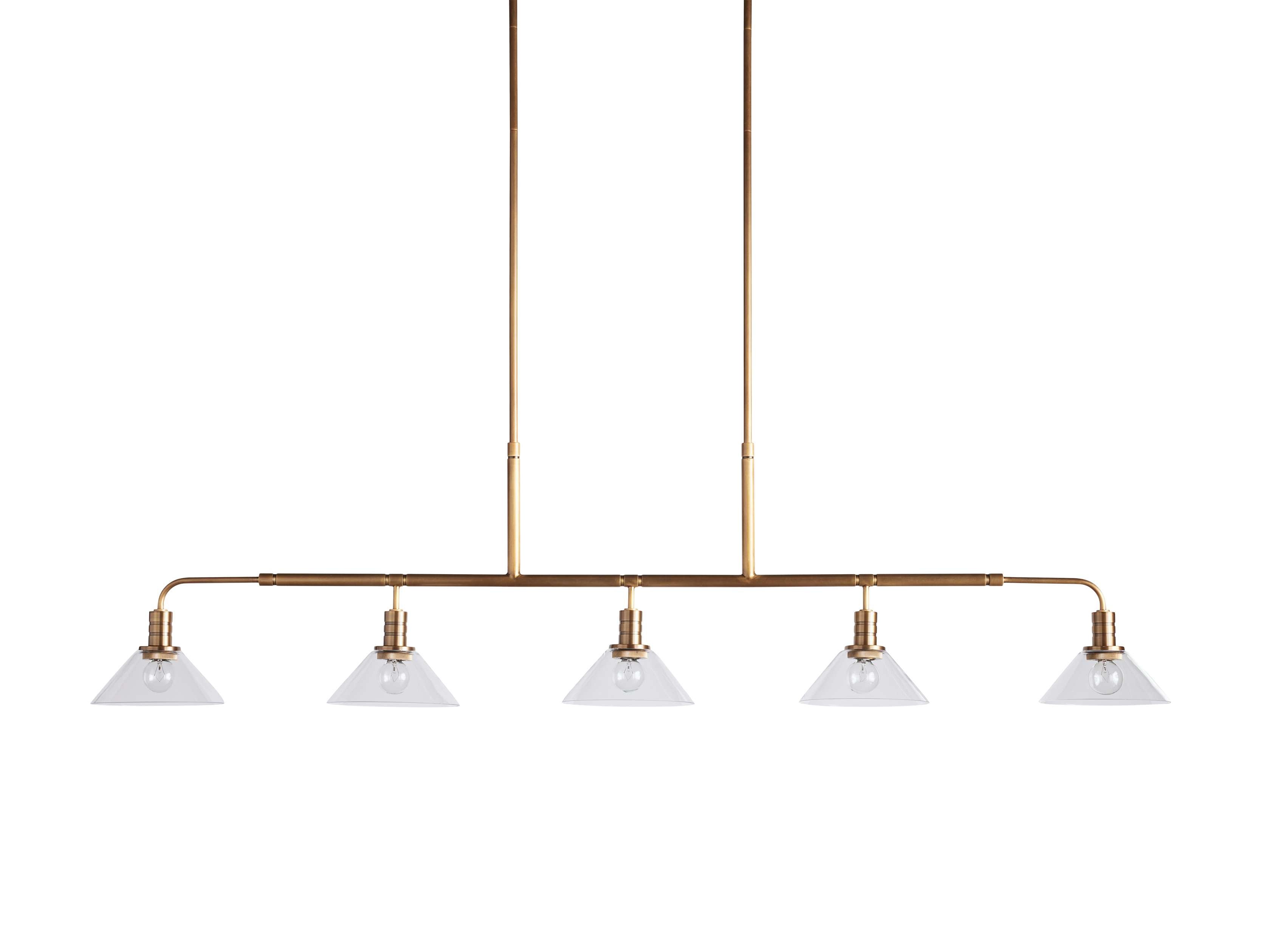 Black Glass Linear chandelier - Kairo Wisp for dining room view 8