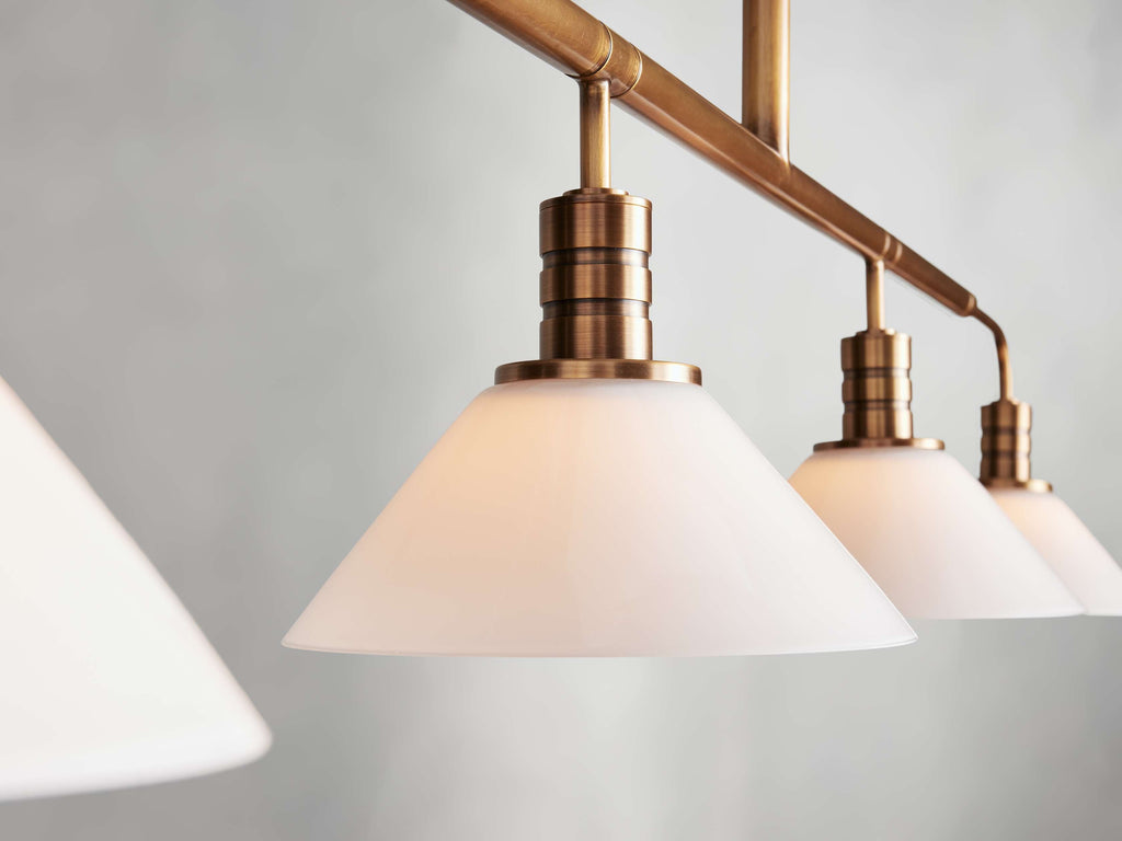 Black Glass Linear chandelier - Kairo Wisp for dining room view 12