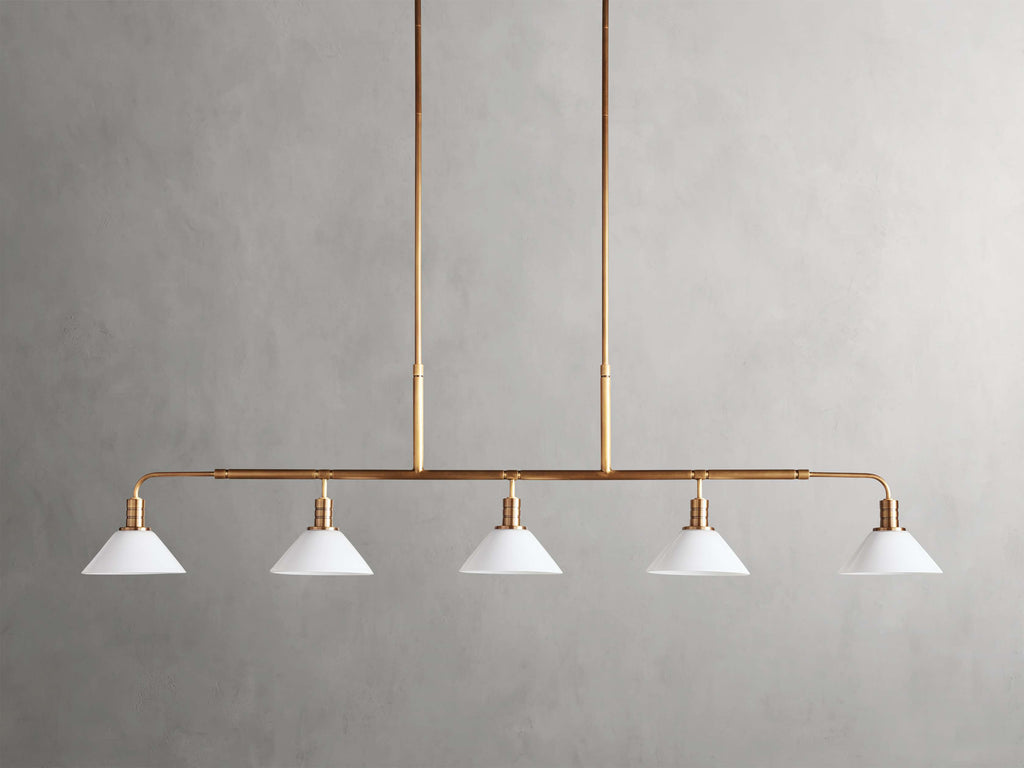 Black Glass Linear chandelier - Kairo Wisp for dining room view 11