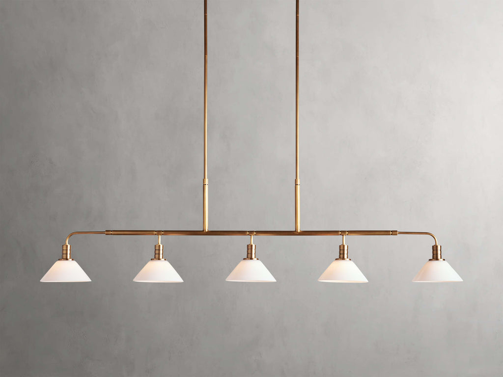 Black Glass Linear chandelier - Kairo Wisp for dining room view 15