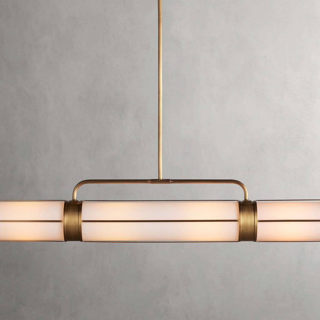 Black Glass Linear chandelier - Lumen Wisp for dining room view 1