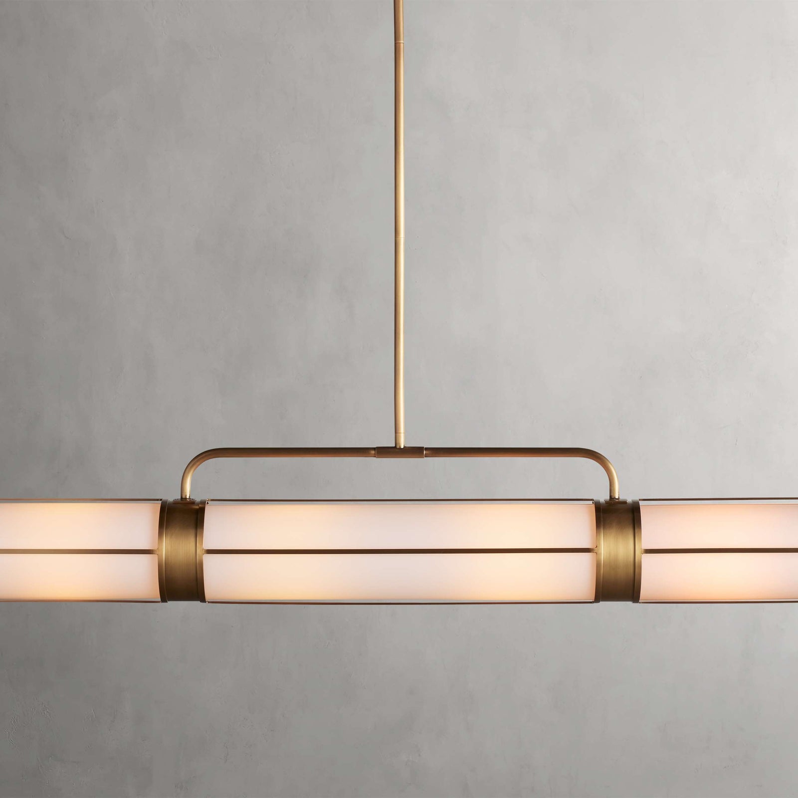 Black Glass Linear chandelier - Lumen Wisp for dining room view 1