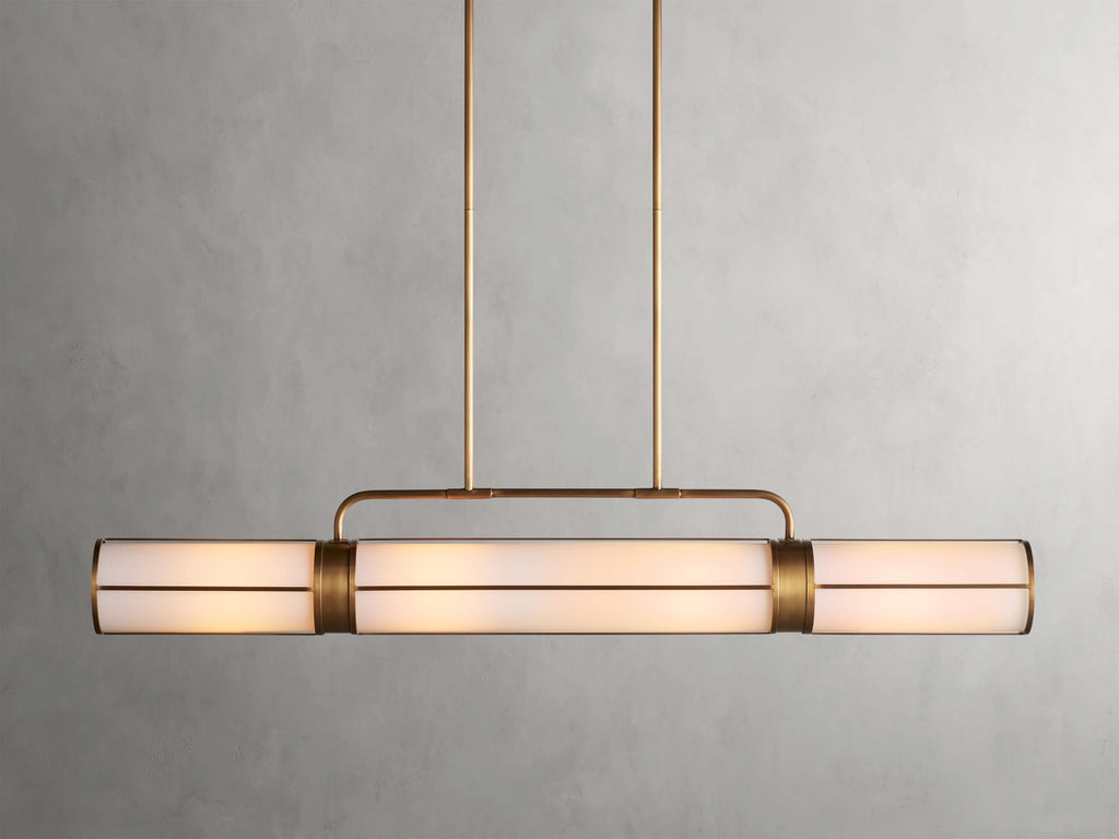 Black Glass Linear chandelier - Lumen Wisp for dining room view 9