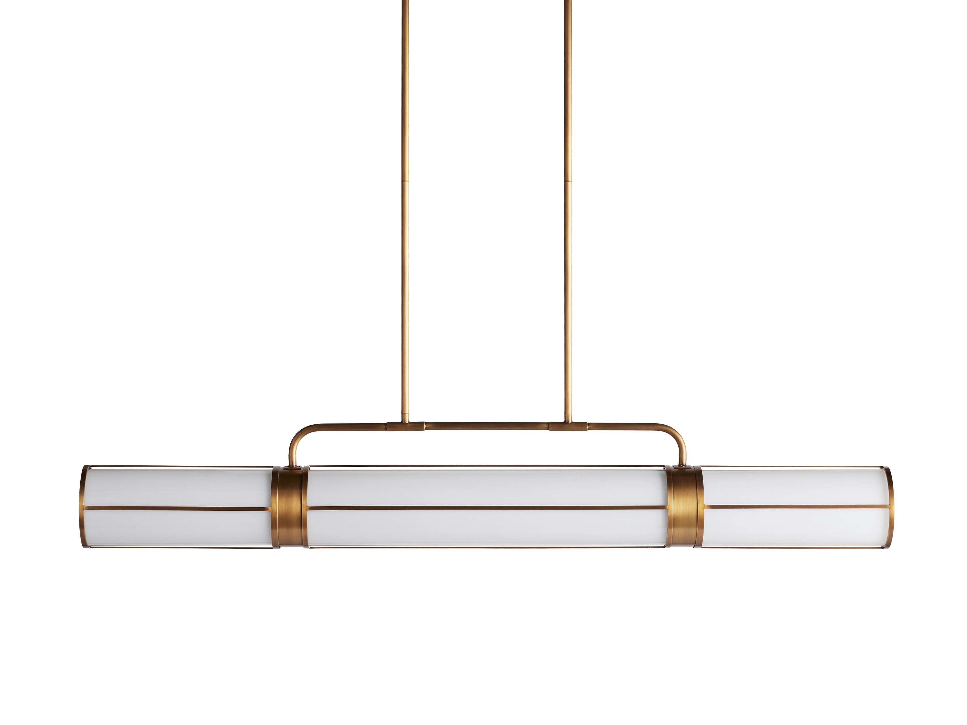 Black Glass Linear chandelier - Lumen Wisp for dining room view 2