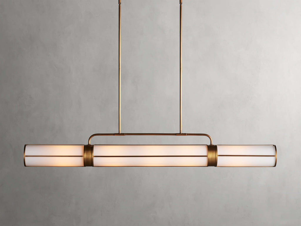 Black Glass Linear chandelier - Lumen Wisp for dining room view 10
