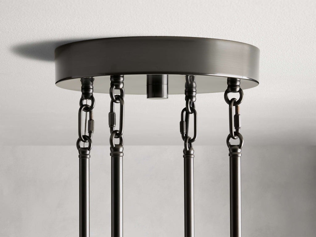 Black Glass Round chandelier - Della Court for dining room view 38