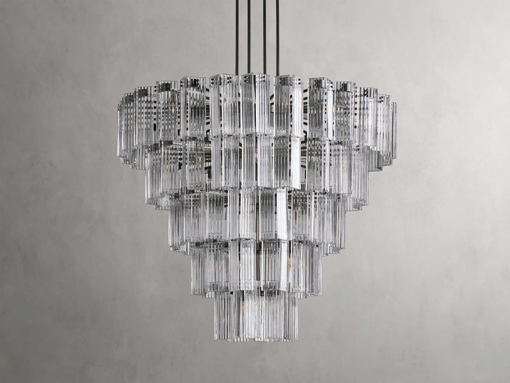 Black Glass Round chandelier - Della Court for dining room view 36