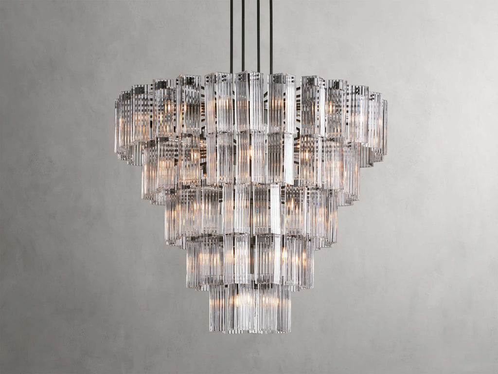 Black Glass Round chandelier - Della Court for dining room view 54