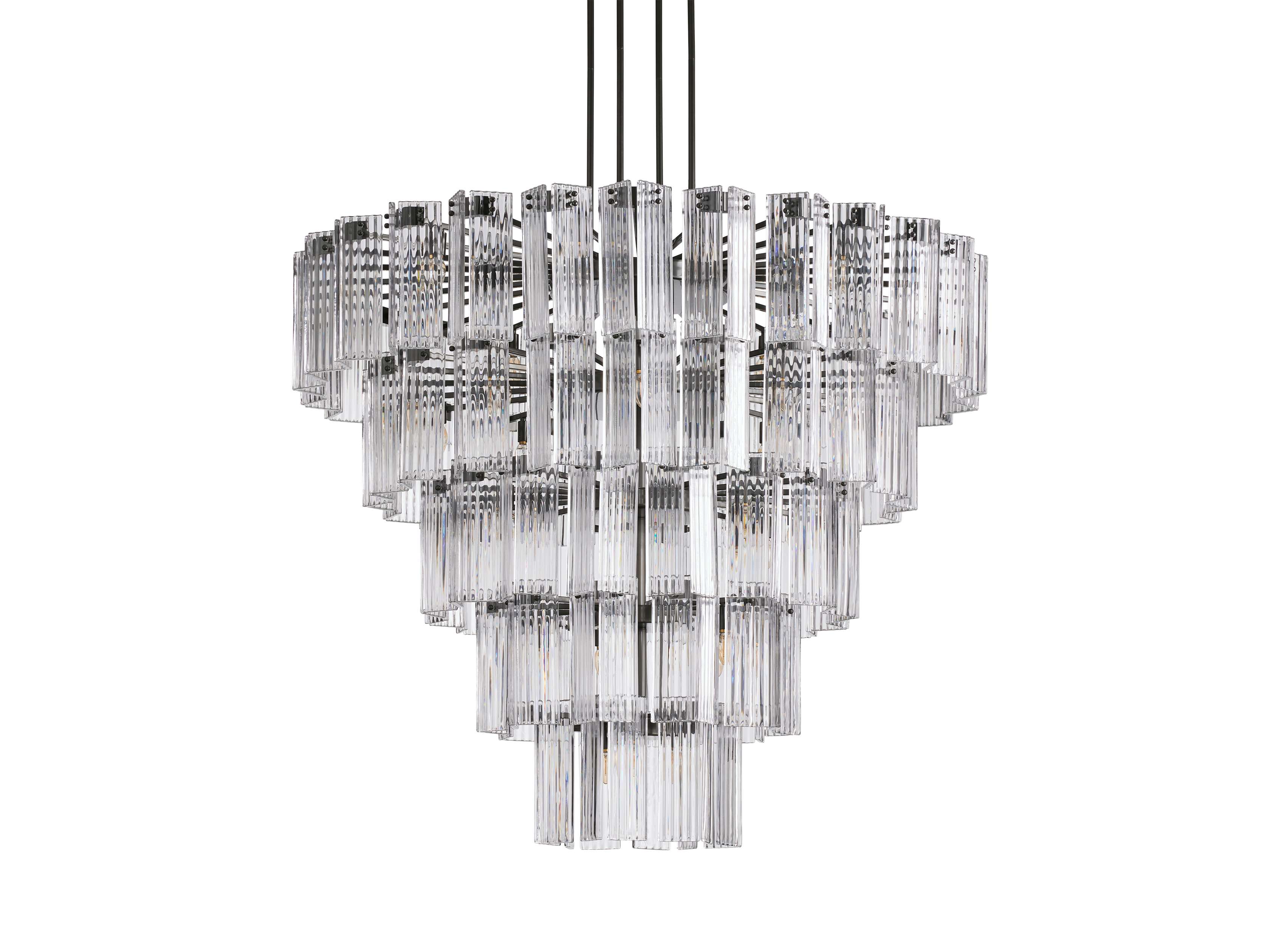 Black Glass Round chandelier - Della Court for dining room view 40