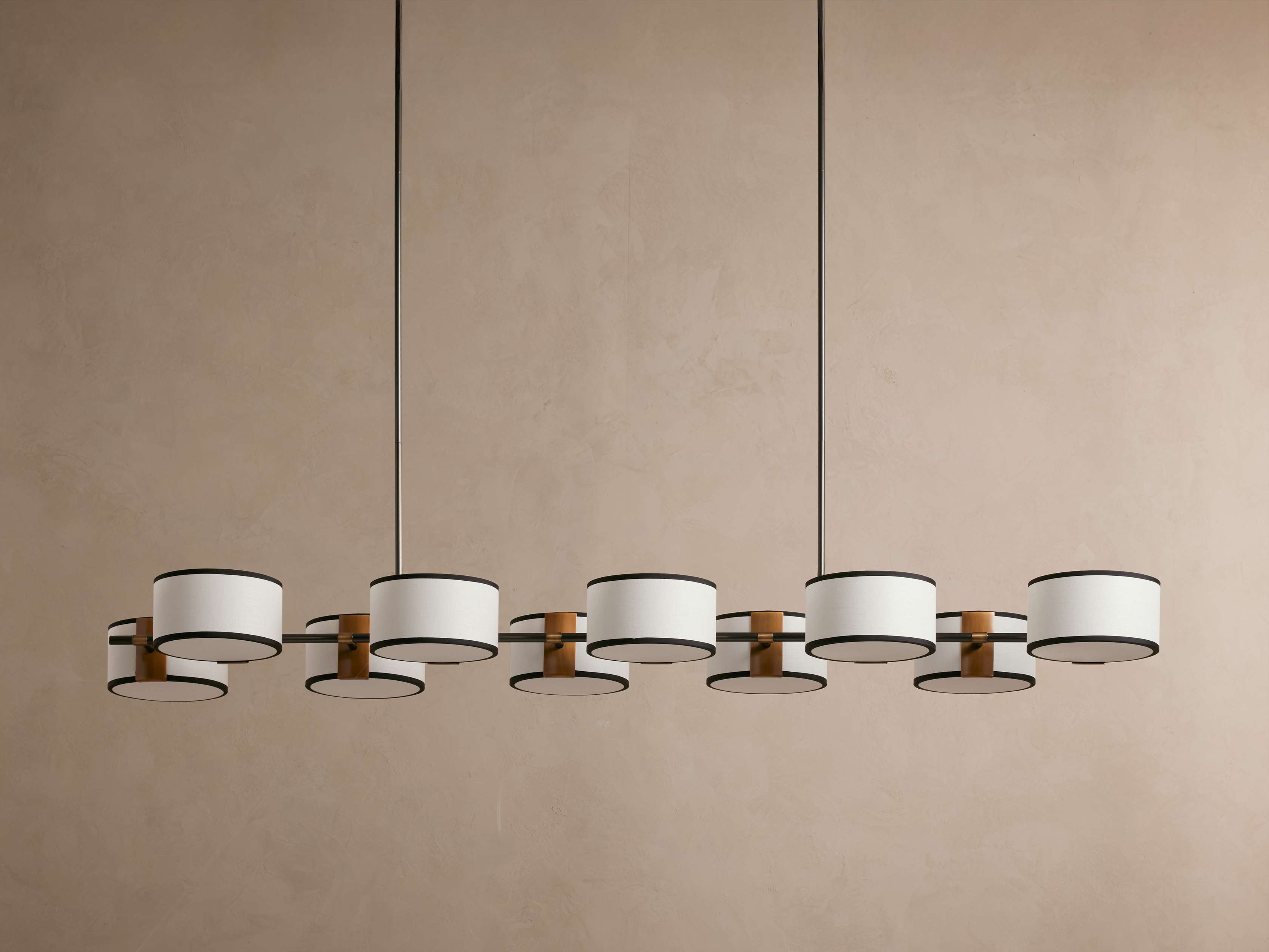 Black Steel Linear chandelier - Zinnia Wisp for dining room view 2