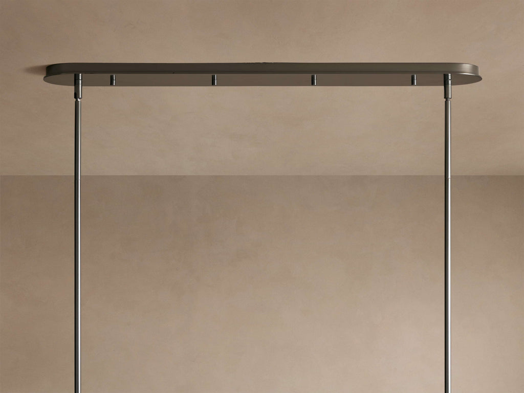 Black Steel Linear chandelier - Zinnia Wisp for dining room view 4