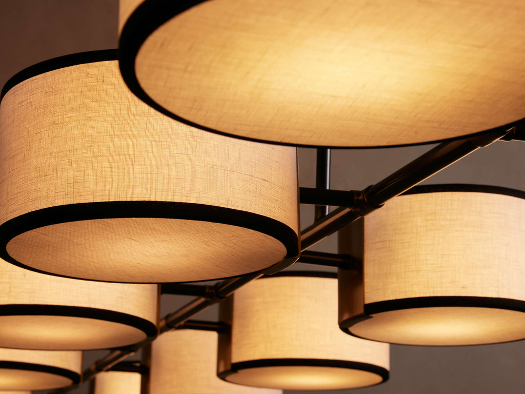 Black Steel Linear chandelier - Zinnia Wisp for dining room view 3