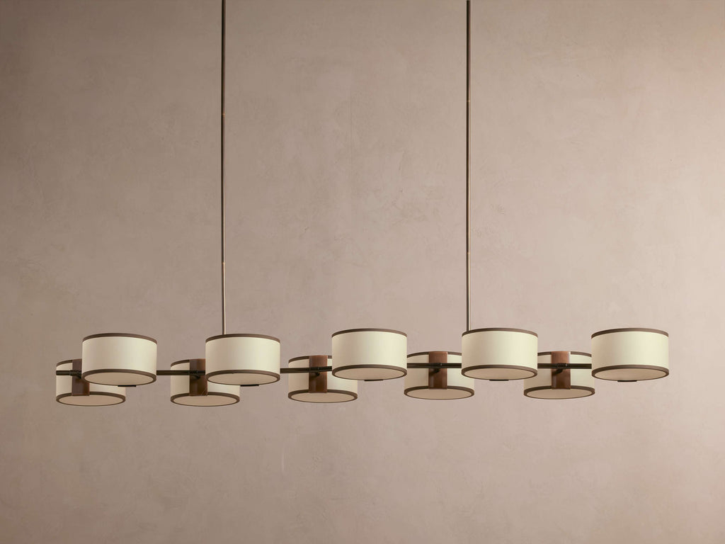Black Steel Linear chandelier - Zinnia Wisp for dining room view 10