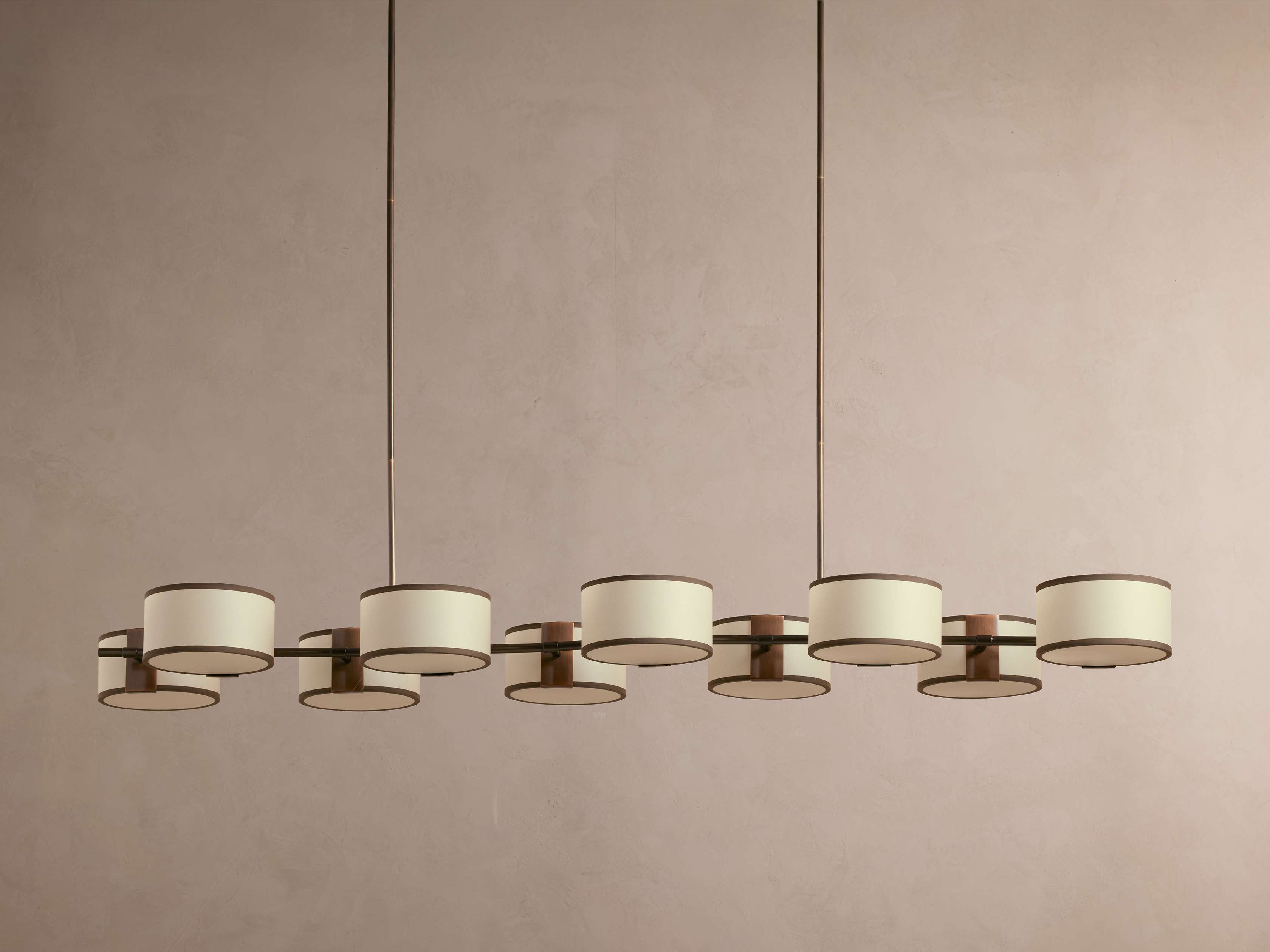 Black Steel Linear chandelier - Zinnia Wisp for dining room view 10