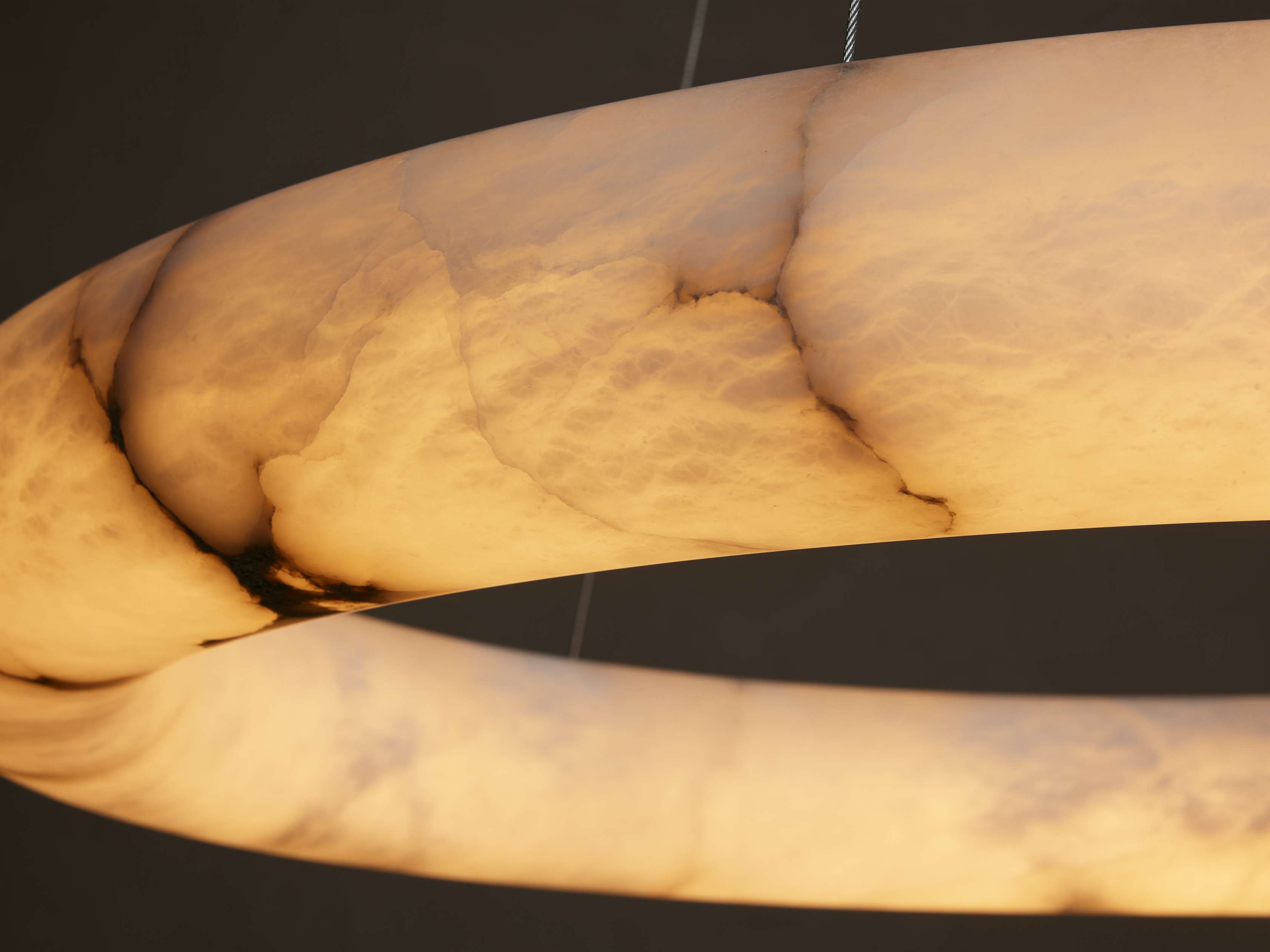 Clear Alabaster chandelier - Quinn Wisp for dining room view 7