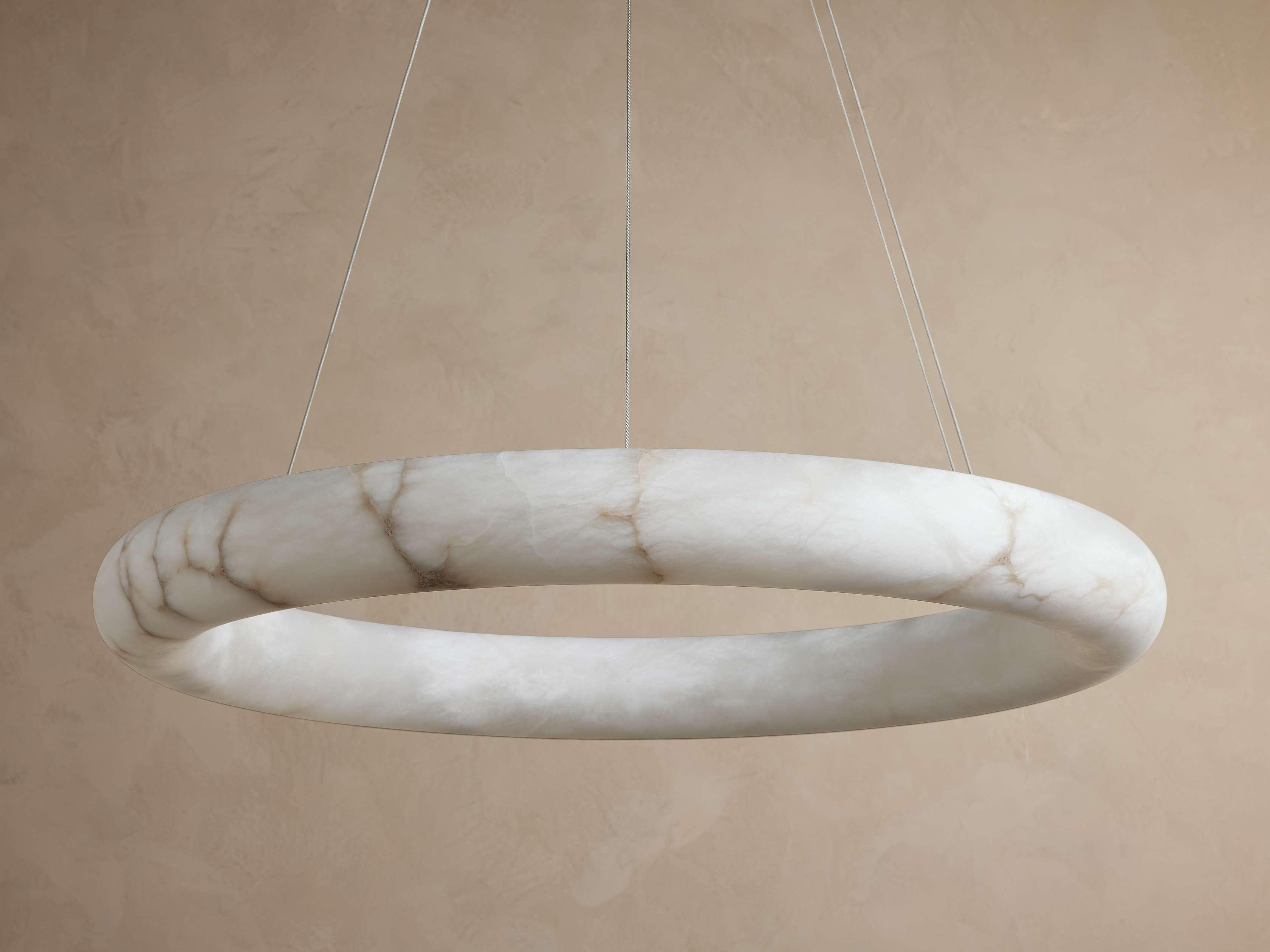 Clear Alabaster chandelier - Quinn Wisp for dining room view 6