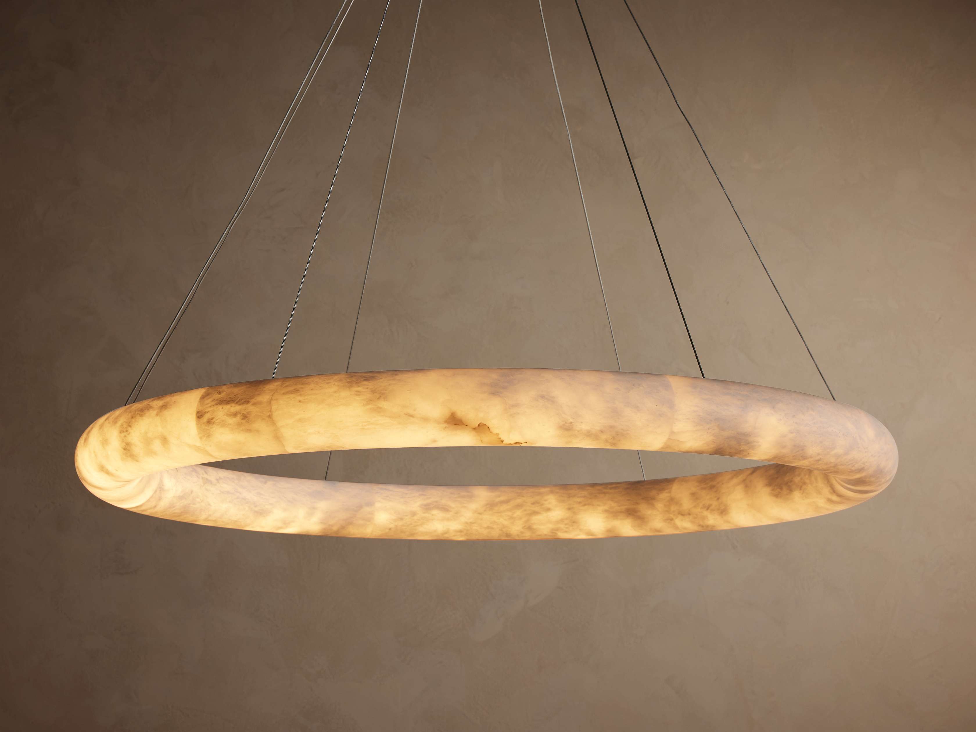 Clear Alabaster chandelier - Quinn Wisp for dining room view 5