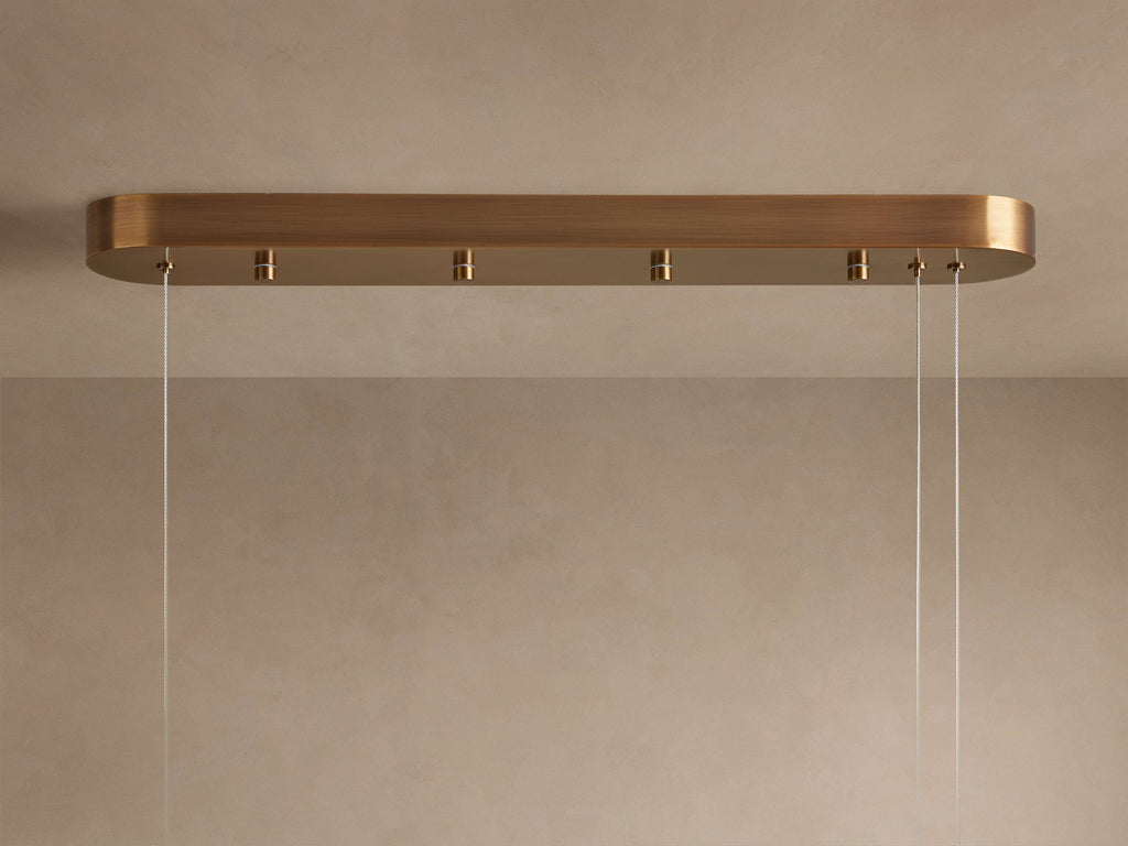Clear Alabaster Linear chandelier - Halo Court for dining room view 9