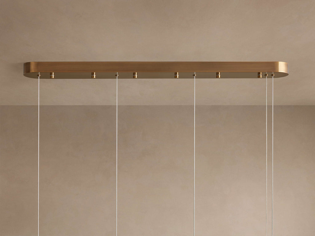 Clear Alabaster Linear chandelier - Halo Court for dining room view 3