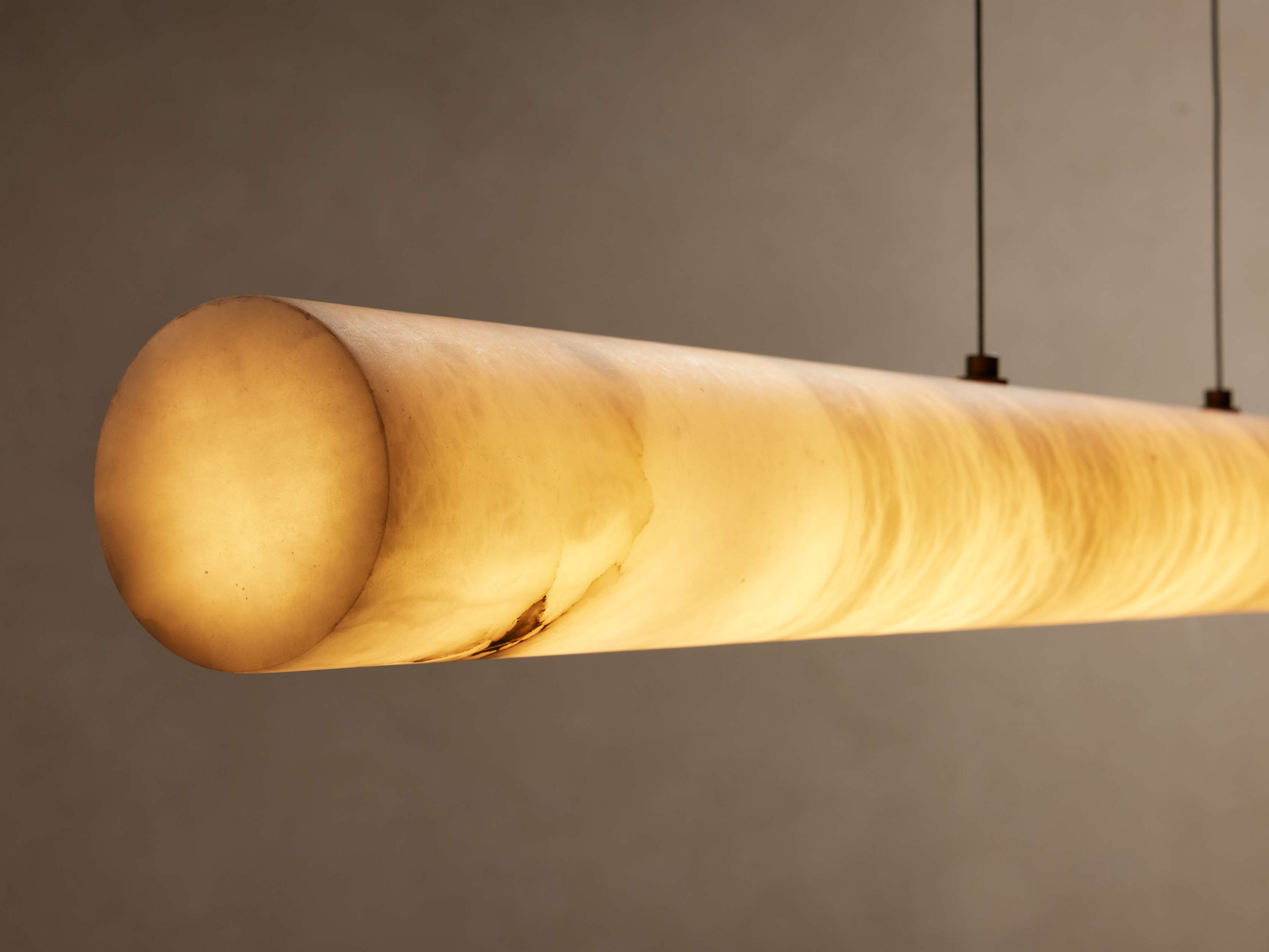 Clear Alabaster Linear chandelier - Halo Court for dining room view 11