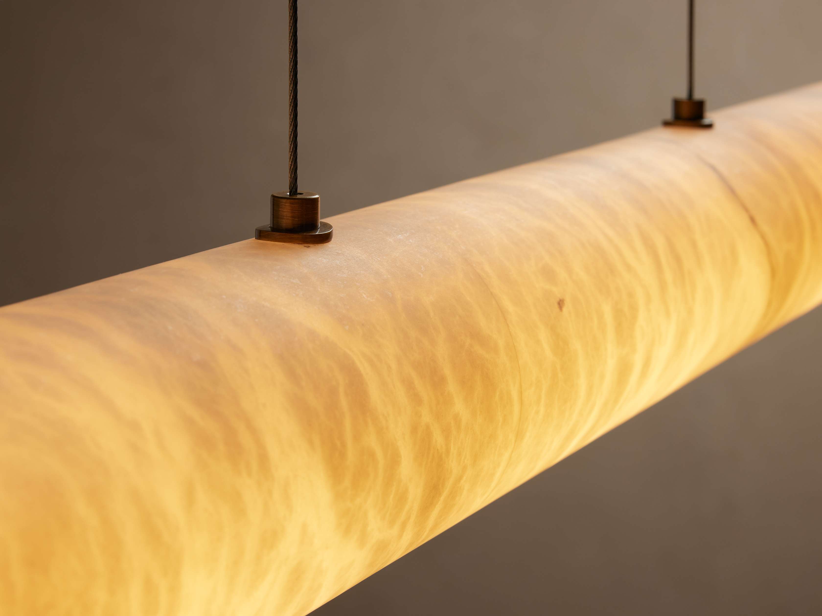 Clear Alabaster Linear chandelier - Halo Court for dining room view 2