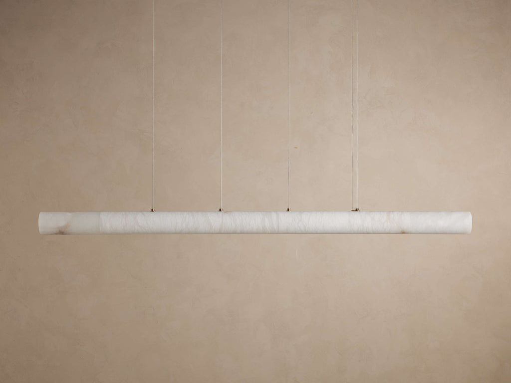 Clear Alabaster Linear chandelier - Halo Court for dining room view 10