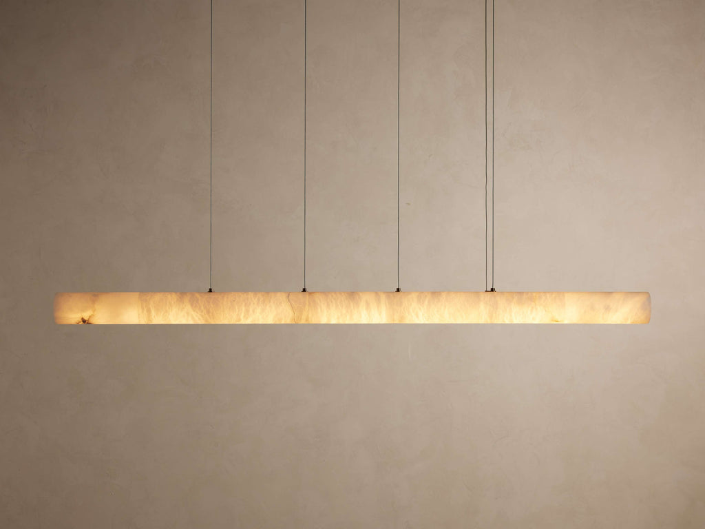Clear Alabaster Linear chandelier - Halo Court for dining room view 5