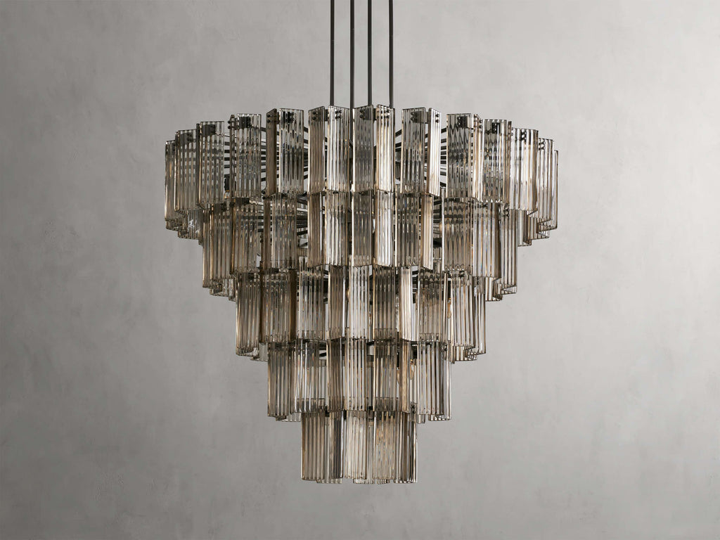 Black Glass Round chandelier - Della Court for dining room view 48