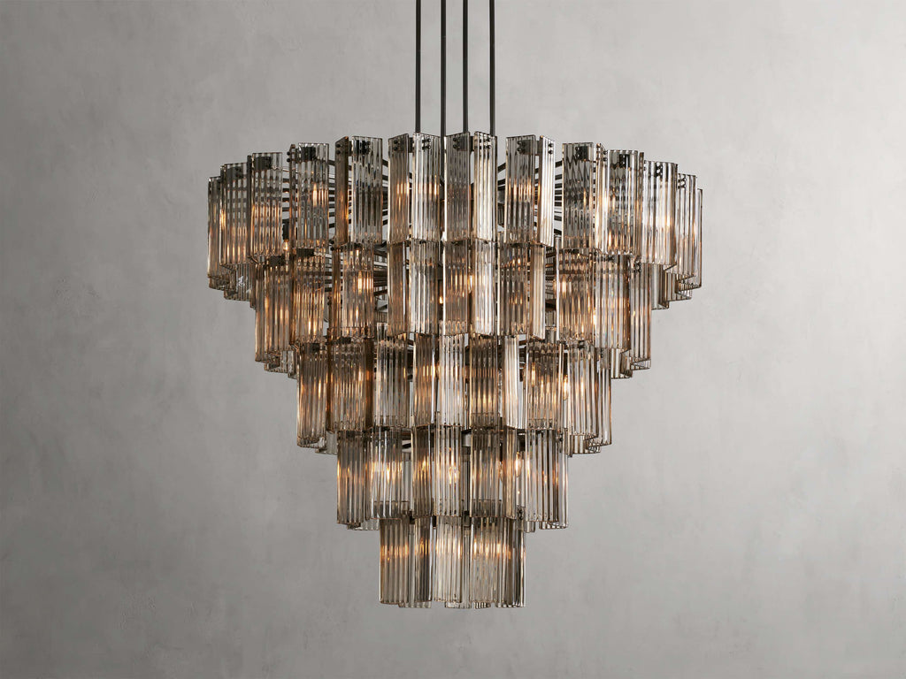 Black Glass Round chandelier - Della Court for dining room view 4
