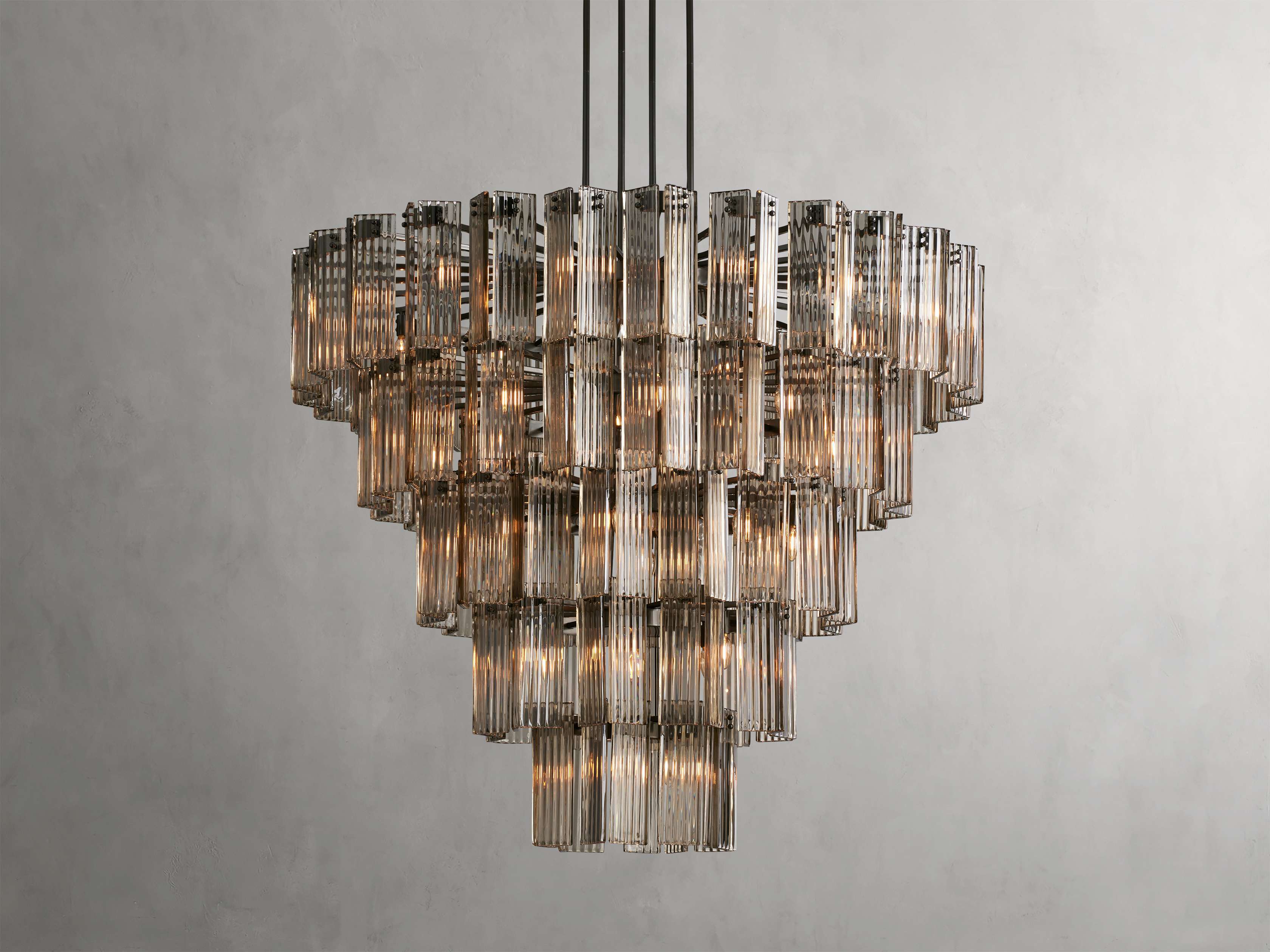 Black Glass Round chandelier - Della Court for dining room view 4
