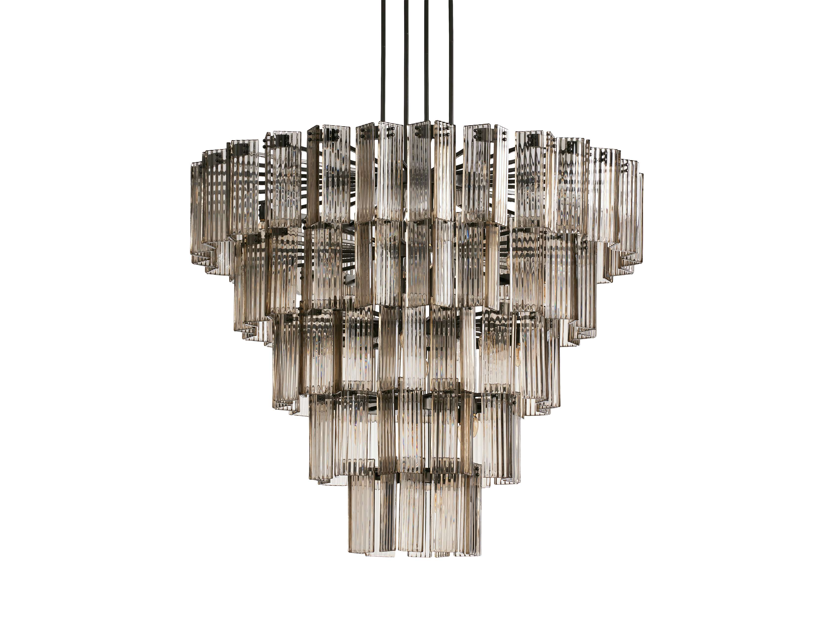 Black Glass Round chandelier - Della Court for dining room view 51