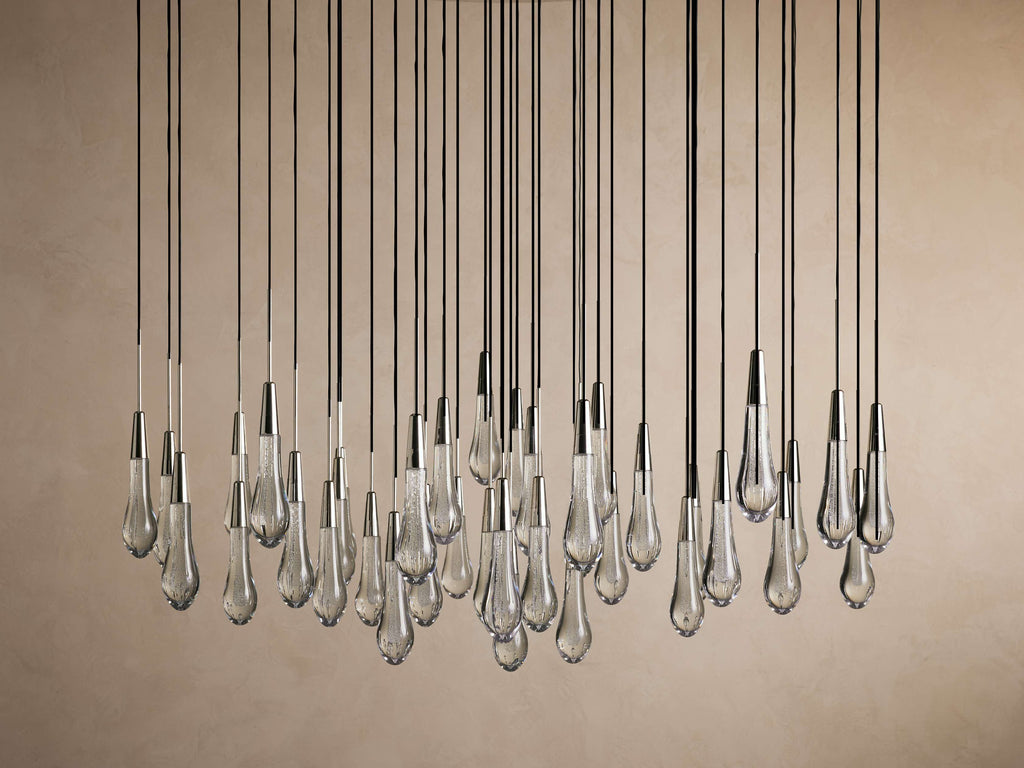 Black Glass Round chandelier - Eden Court for dining room view 37