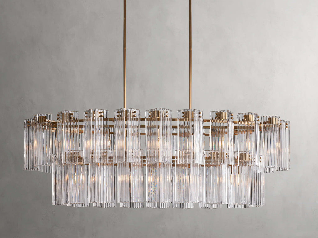 Black Glass Round chandelier - Isla Court for dining room view 49
