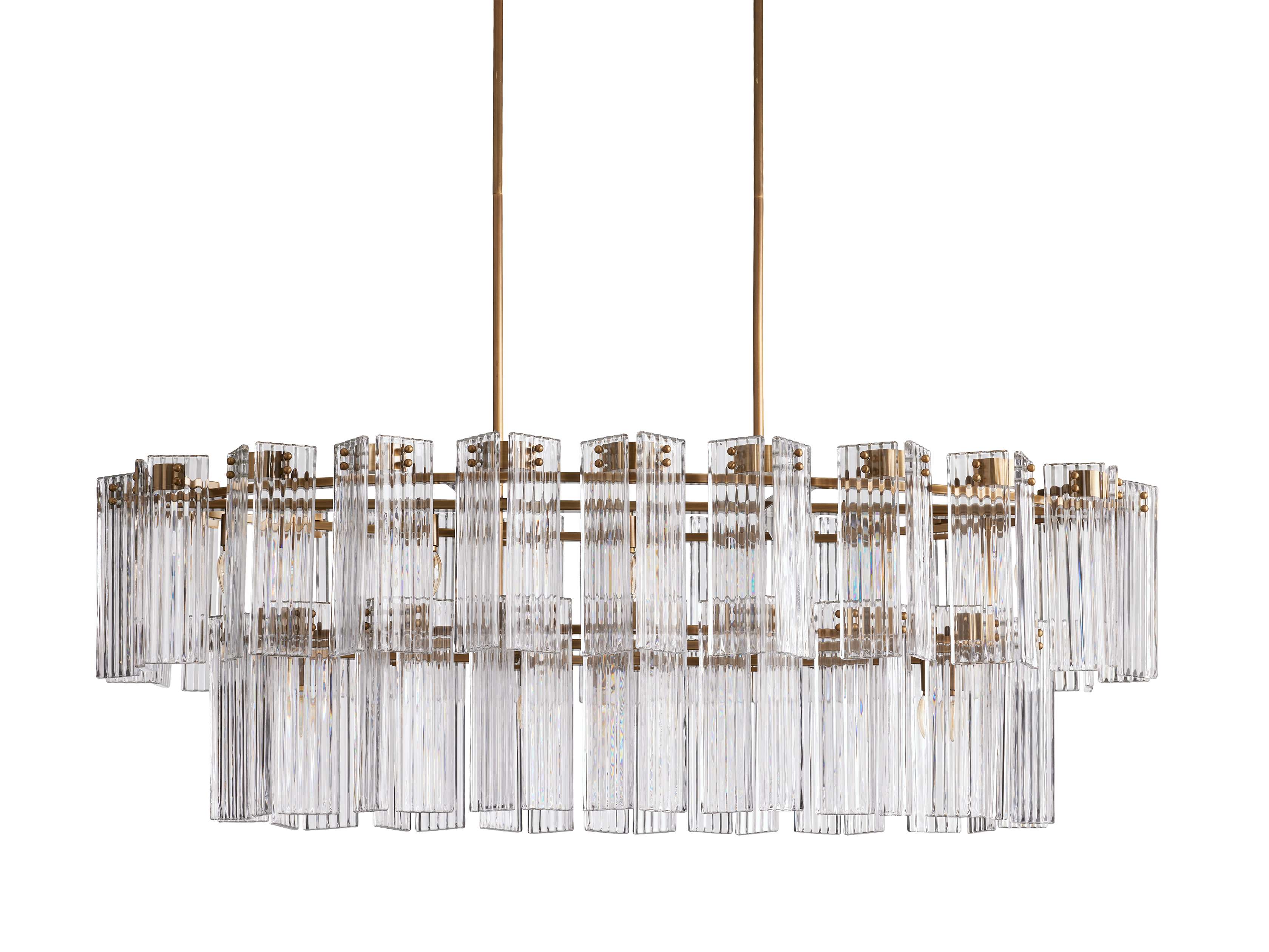 Black Glass Round chandelier - Isla Court for dining room view 35