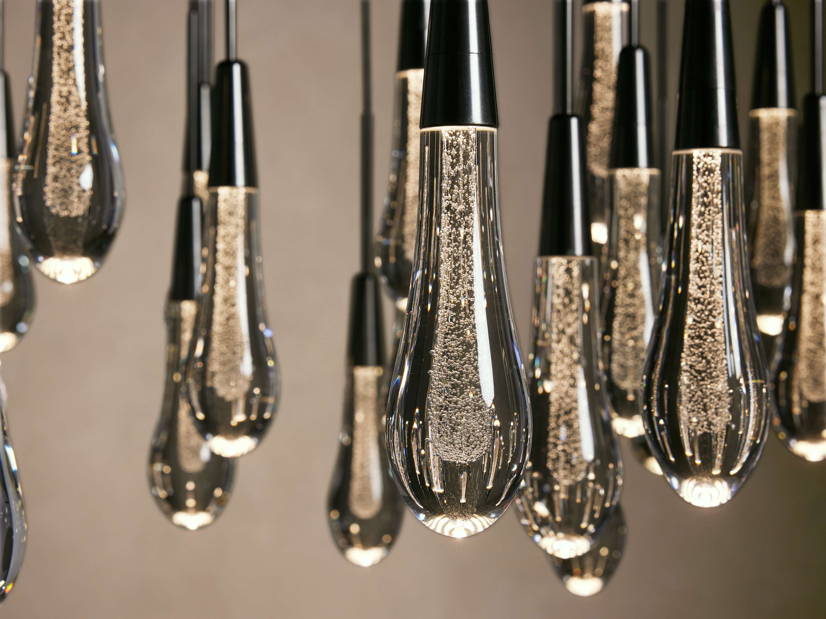 Black Glass Round chandelier - Eden Court for dining room view 56