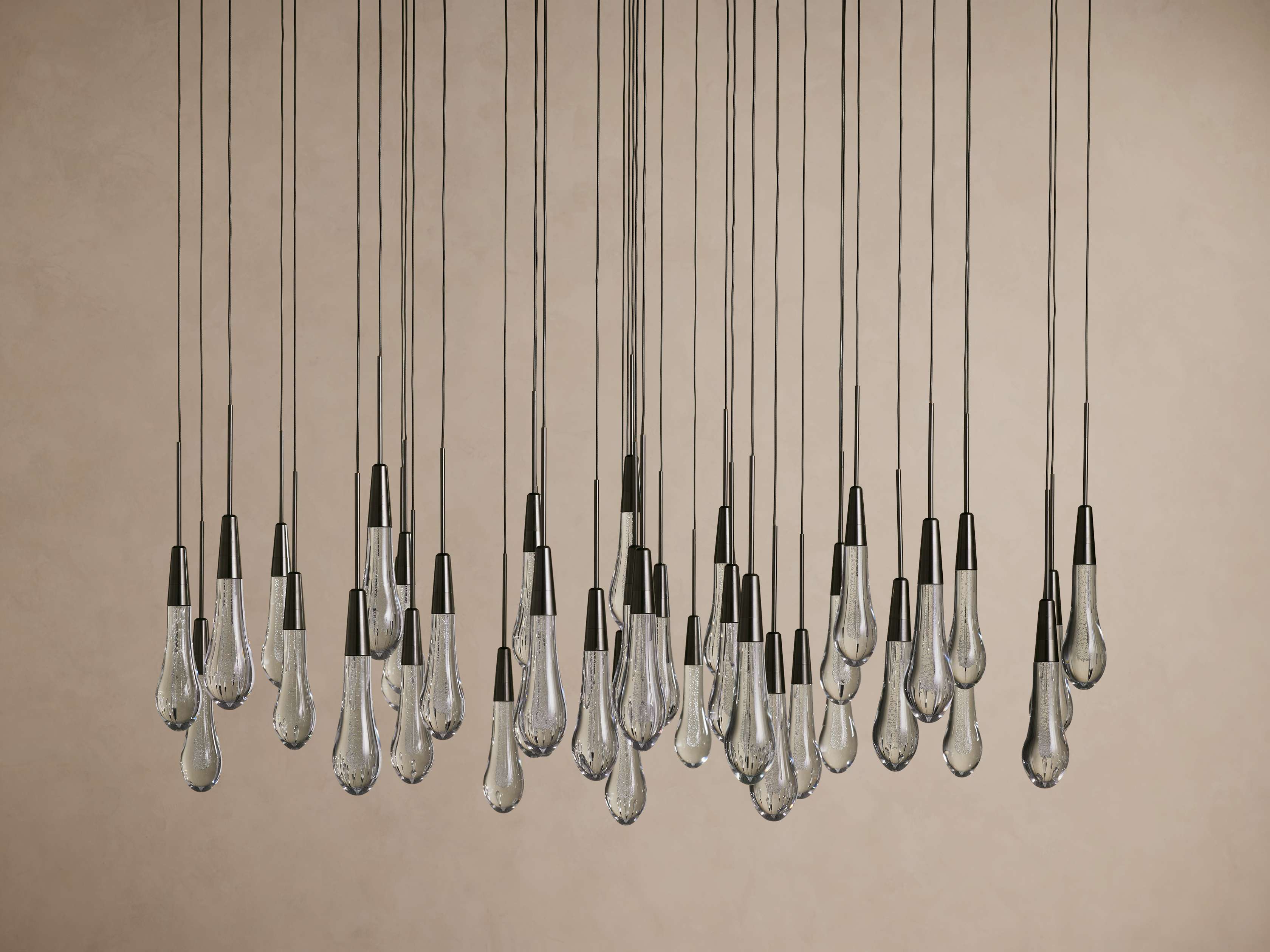 Black Glass Round chandelier - Eden Court for dining room view 54