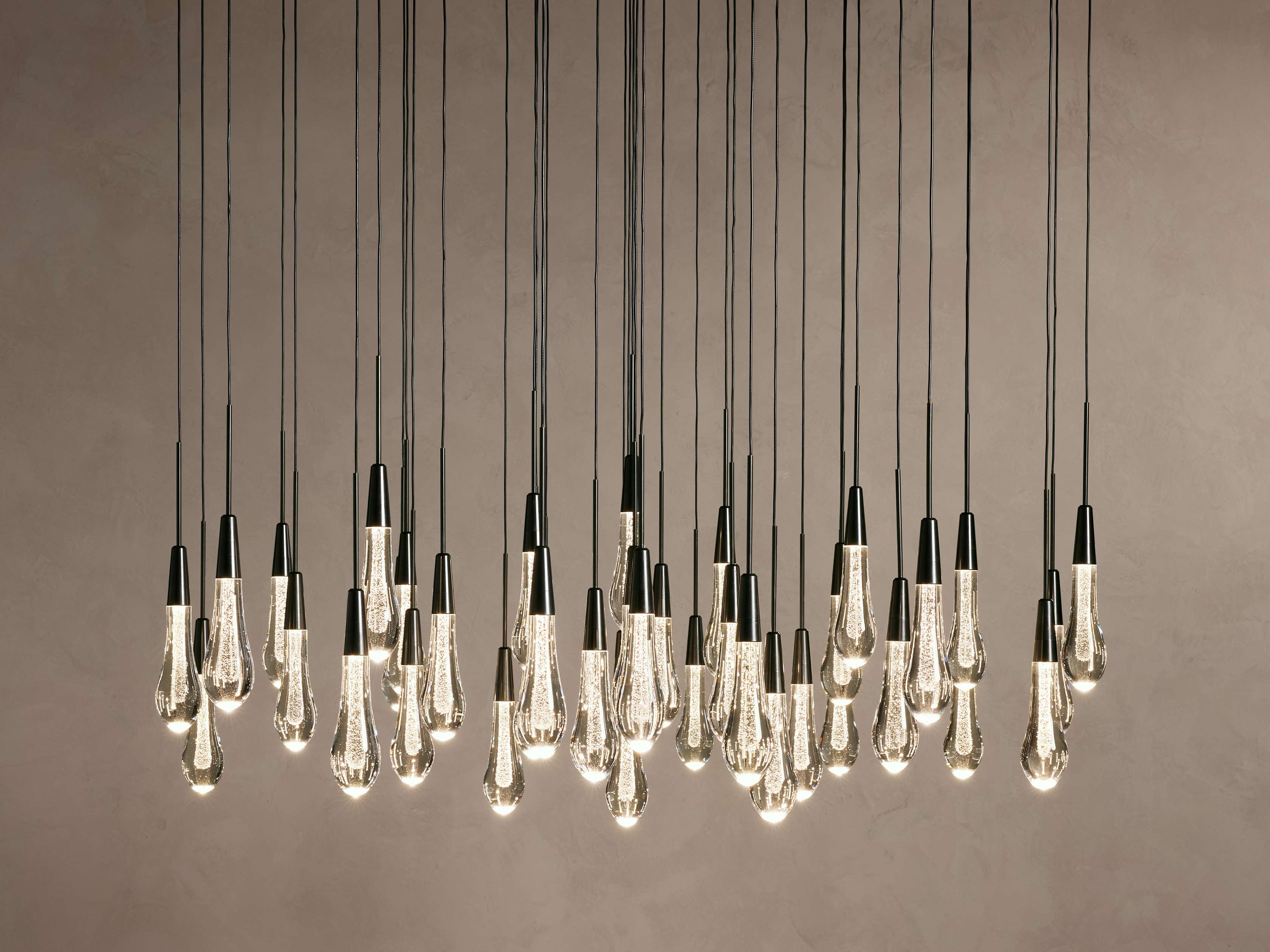 Black Glass Round chandelier - Eden Court for dining room view 6