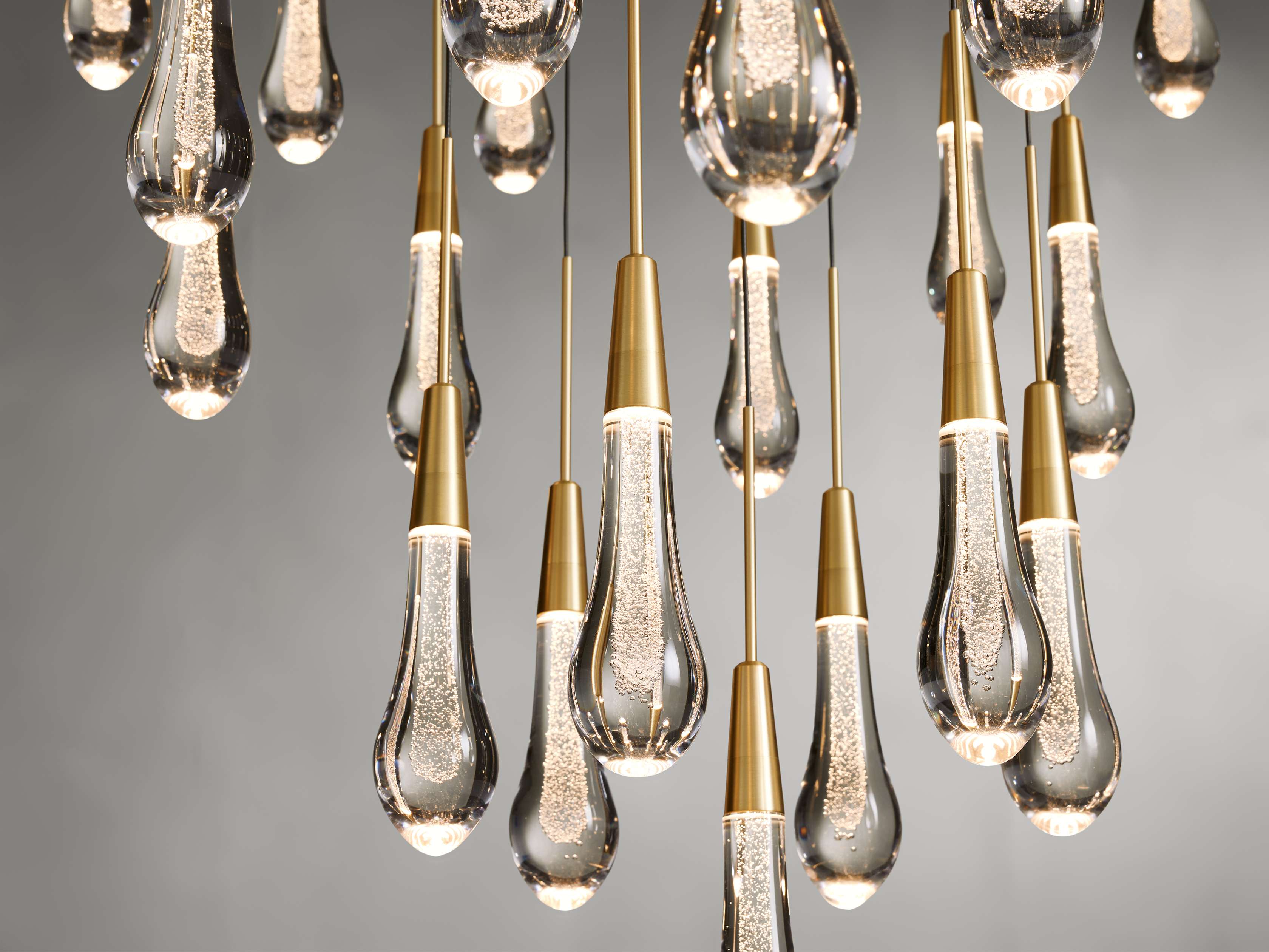 Black Glass Round chandelier - Eden Court for dining room view 17