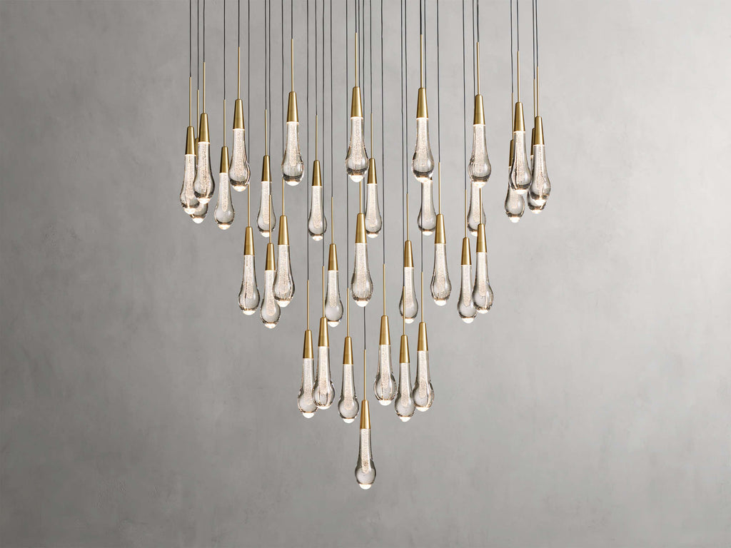 Black Glass Round chandelier - Eden Court for dining room view 23