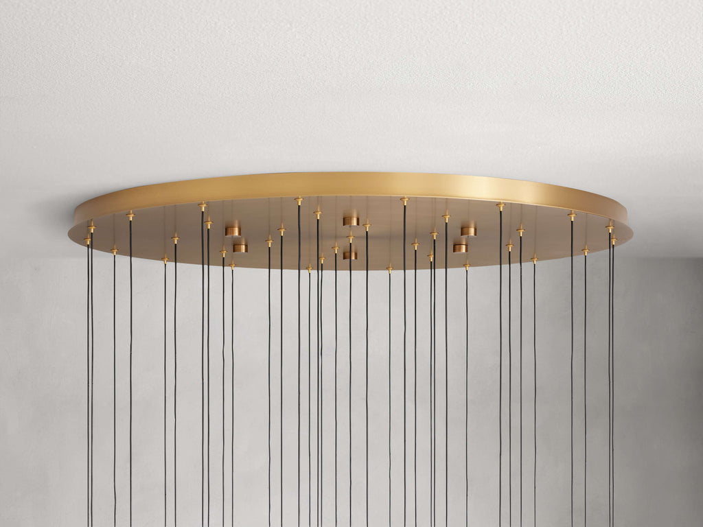 Black Glass Round chandelier - Eden Court for dining room view 18