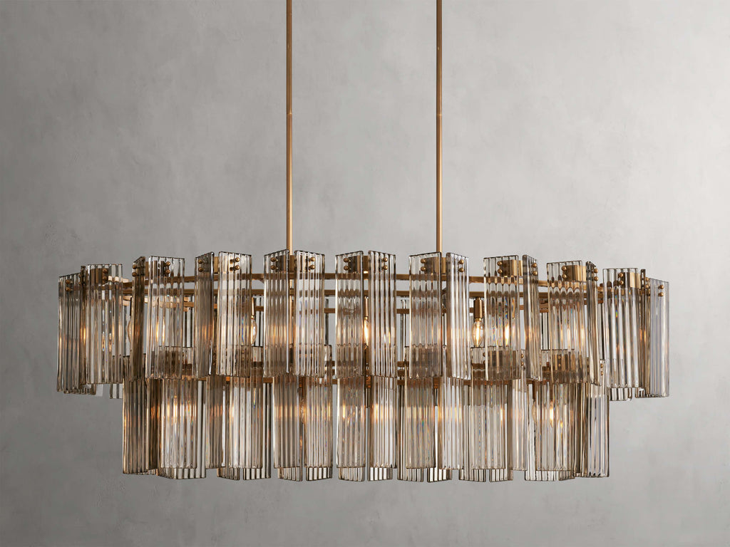 Black Glass Round chandelier - Isla Court for dining room view 3