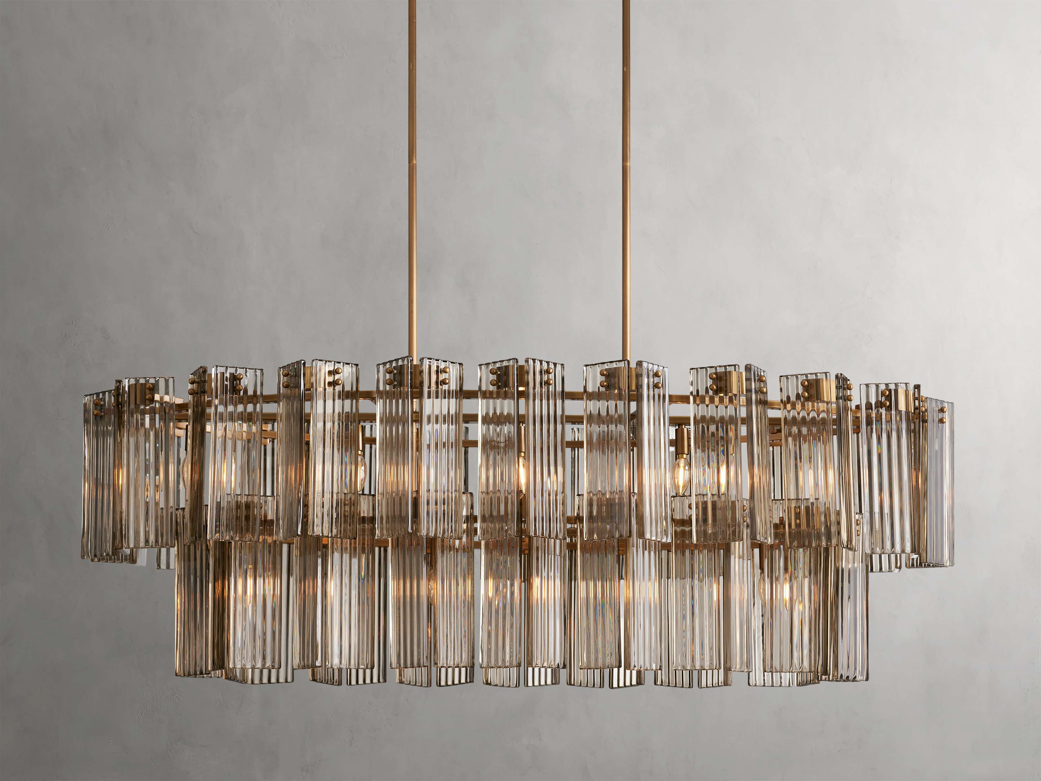Black Glass Round chandelier - Isla Court for dining room view 3
