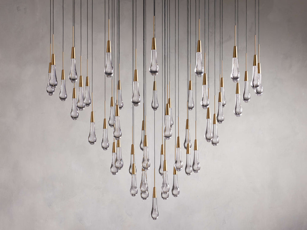 Black Glass Round chandelier - Eden Court for dining room view 24